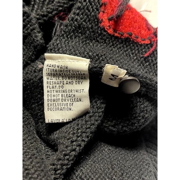 Marisa Christina  Sz M Vintage Bow Cardigan Red Grandma Christmas Festive Ugly - Picture 10 of 10